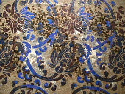 Shower room interior mosaic (glass)